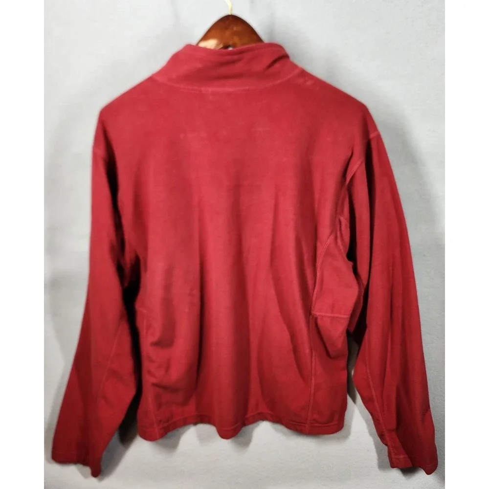 Eddie Bauer Jacket Mens Large‎ Red Full Zip Fleece Soft Warm Outdoor Zip Pockets